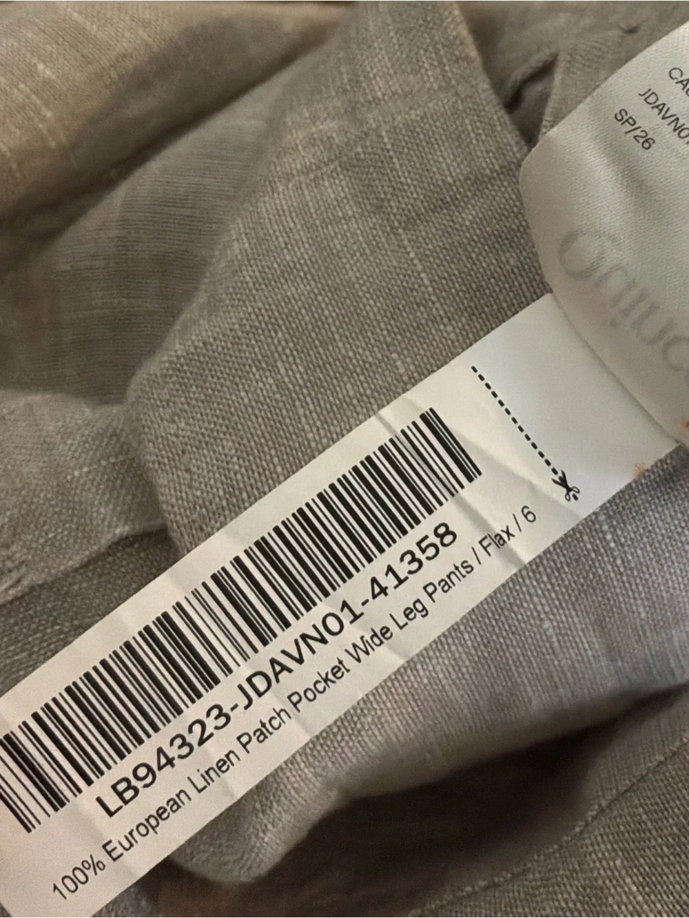 NWT Quince European Linen Patch Pocket Wide Leg Pants Size 6